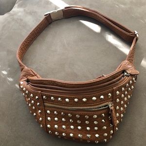 Faux Leather Studded Fanny Pack